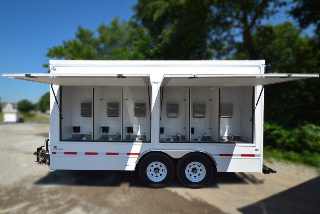 12-Station Hand Washing Trailer - open