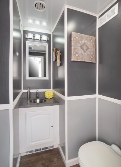 4-station 14-foot Luxury Restroom trailer - interior